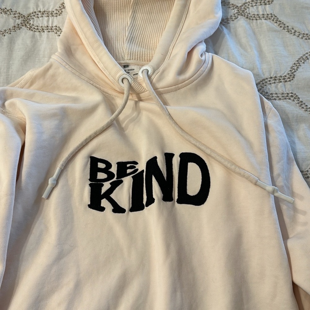 Rag & Bone Cream Hoodie with Be Kind logo